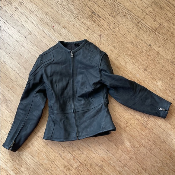 Lady Rider by Frank Thomas leather padded motorcycle armored Jacket - Picture 10 of 11